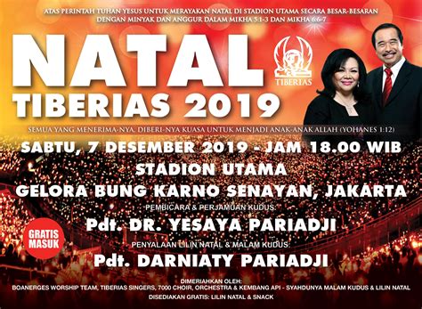 Perayaan Natal Gereja Tiberias Indonesia Gereja Tiberias Indonesia