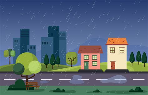 Rainy Scenery Background 7536552 Vector Art at Vecteezy