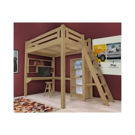 Lit Mezzanine Alpage Bois Chelle Hauteur R Glable Couleur H Tre