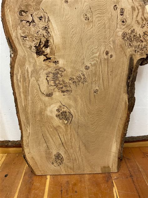 Burry Oak Natural Waney Edge Slab Milled Finish