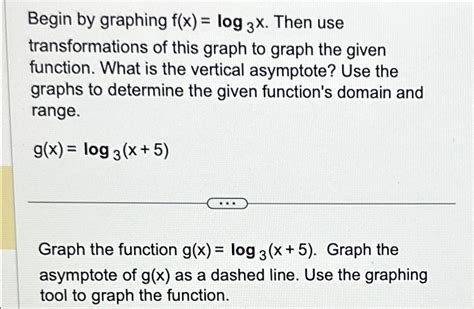 Solved Begin By Graphing F X Log X Then Use Chegg