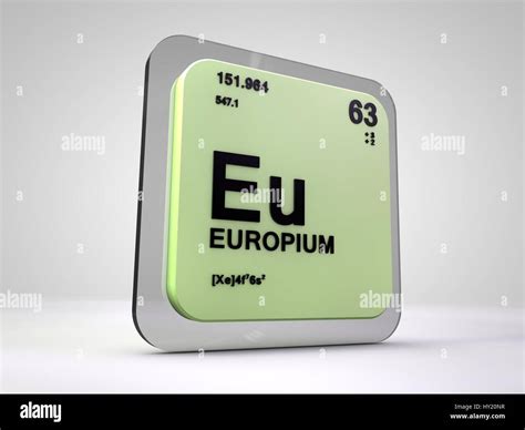 Europium Eu Chemical Element Periodic Table 3d Render Stock Photo