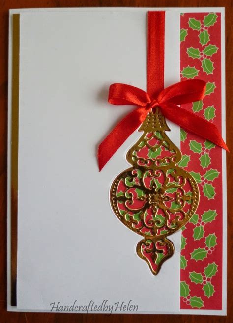 Handcrafted By Helen Christmas Ornament Cards