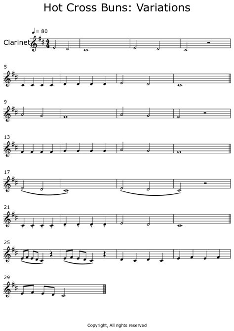 Hot Cross Buns Song On Clarinet At Bonnie Vincent Blog