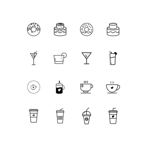 Food icon set vector design. 5544691 Vector Art at Vecteezy