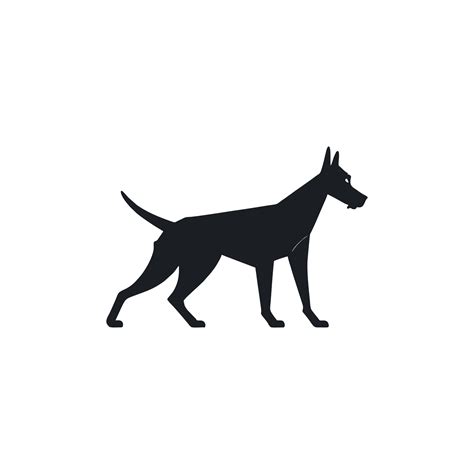 Vector Silhouette Of A Standing Dog With Body Details 32503199 Vector ...