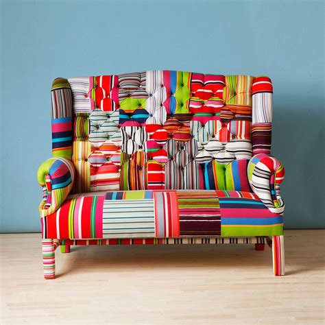 This Is A Whole Pile Of Delicious Crazy Striped Wing Patchwork Sofa By