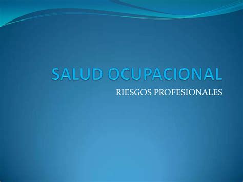 Salud Ocupacional Ppt