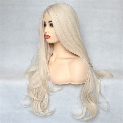 Long Wavy Platinum Blonde Cosplay Party Wig Heat Resistant Hair Soft EBay