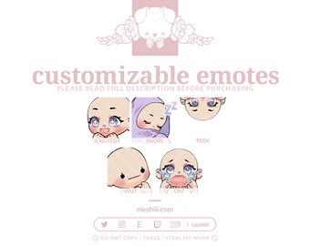 Customizable Twitch Emote Kawaii Aesthetic Streamer Etsy