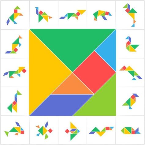 Танграм своими руками (схемы игры, фигуры) | Tangram imprimable, Jeux ...