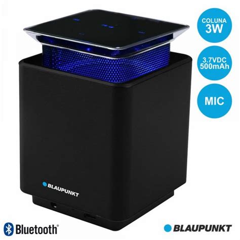 BLAUPUNKT Coluna Bluetooth Portátil LED Azul Touch 3w Mic KuantoKusta