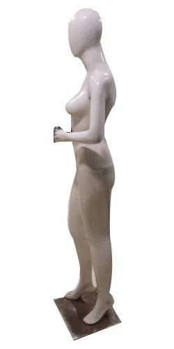 White Polished Fiberglass Female Full Body Standing Mannequin For