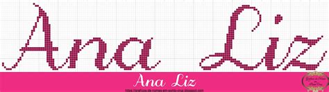 Gráficos de Nomes em Ponto Cruz Nome Ana Liz em Ponto Cruz