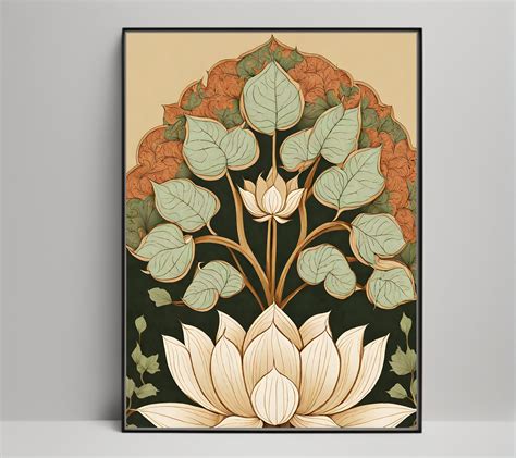 Indian Lotus Folk Art, Indian Pichawai Art, Indian Lotus Wall Art ...