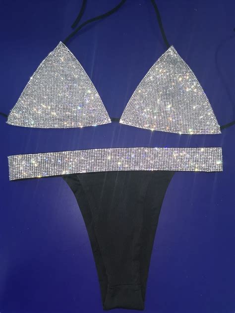 Sexy Bikini Women 2020 Crystal Rhinestones Diamond Push Up Swimsuit