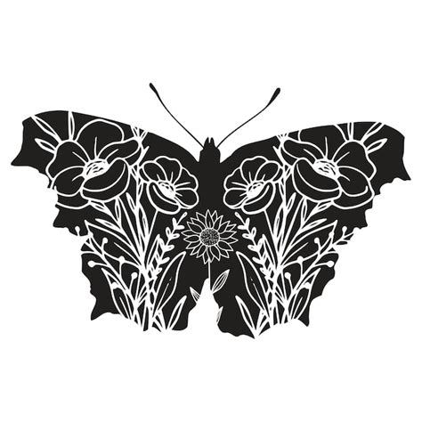 Flores Y Mariposa Dise O Svg Conjunto De Silueta De Mariposa Floral