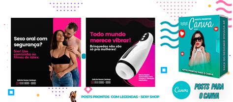 Pack De Posts Prontos Sex Shop E Venda De Lingerie Legendas No Canva Divulga A