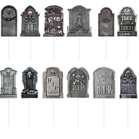 Pcs Halloween Tombstone Rip Cupcake Toppers Halloween Horror