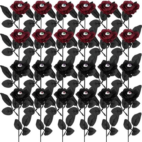 Amazon Yunlly Pieces Halloween Artificial Rose With Eyeballs