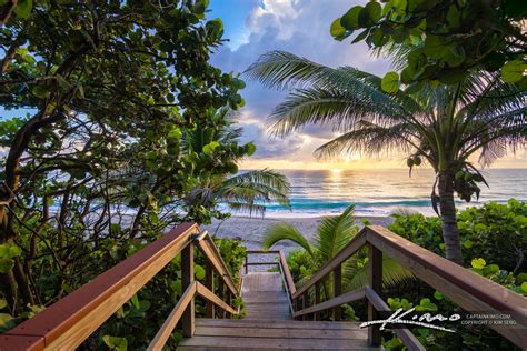 Beach Entrance 33 Sunrise Jupiter Florida Hdr Photography By Captain Kimo