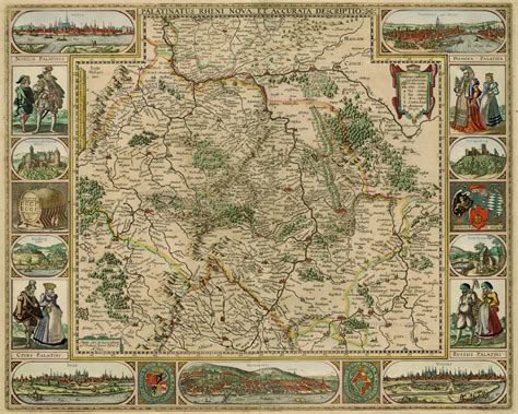 Antique Map Of Rheinland Pfalz By Visscher N Sanderus Antique Maps