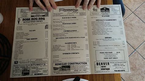 Menu At Boss Hog Bbq Sherrills Ford