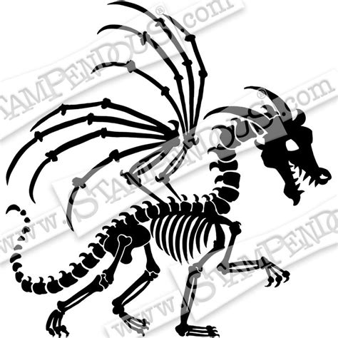 Dragon Skeleton Drawing at PaintingValley.com | Explore collection of ...