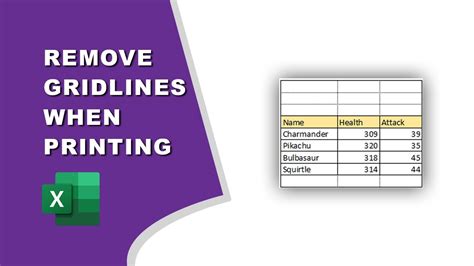 How To Remove Gridlines In Excel When Printing Youtube