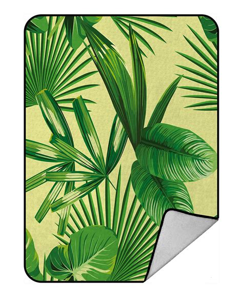 Eczjnt Tropic Summer Jungle Plant Tropical Palm Leaf Branch Throw