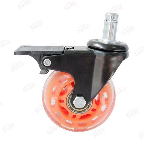 Mm Red Pu With Double Bearings Grip Ring With Brake Furniture Chair