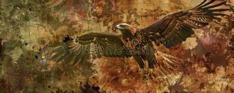 A Bold Military Banner Featuring An Eagle With Outstretched Wings Over