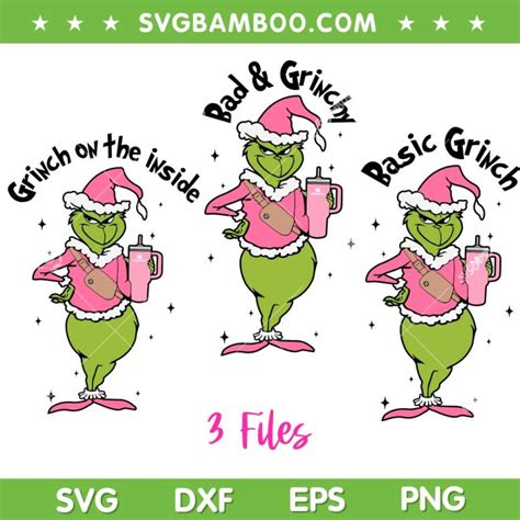 Grinch Stanley Tumbler Inspired SVG Bundle