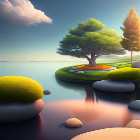 Premium Photo | Zen garden A calm morning hazy Zen background Wallpaper ...