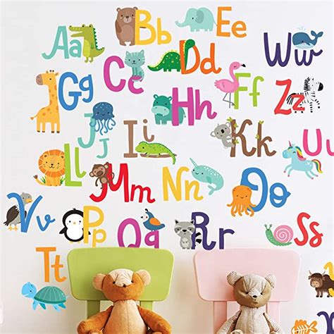 Amazon.com: Alphabet Wall Decals for Kids Rooms - ABC Toddler Boy and ...