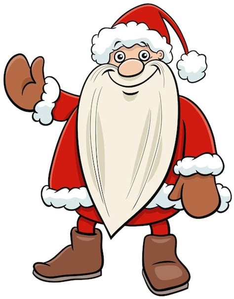 Personagem de desenho animado do papai noel na época do natal Vetor