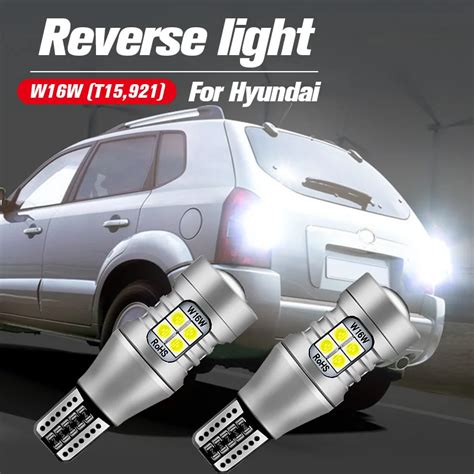 2pcs LED Reverse Light Blub Lamp W16W T15 921 For Hyundai Accent