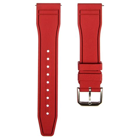 Skyward Fkm Rubber Strap Quick Release Compatible For Iwc Big Pilot Dark Red 2411