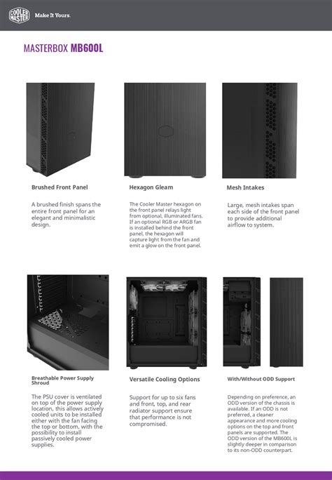 Cooler Master MASTERBOX MB600L V2 Steel Chassis ATX Case (MB600L2-KGNN ...