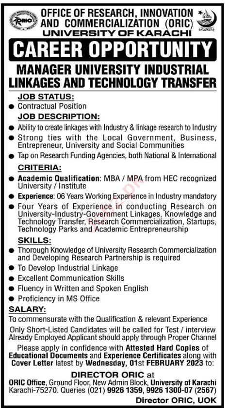 University Of Karachi Uok Karachi Jobs 2023 2024 Job Advertisement Pakistan