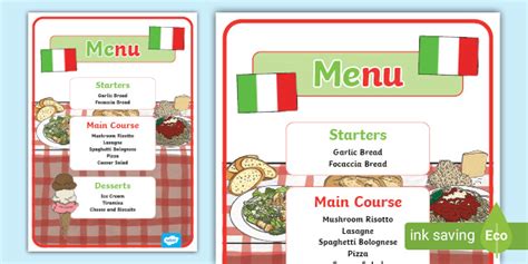 Italian Restaurant Role Play Display Banner Teacher Made