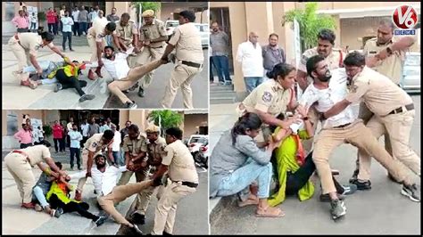 Abvp Students Protest At Medchal Malkajgiri Collectorate Against Tspsc