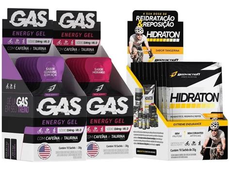 Kit 2x Caixas Gas Energy Gel 20 Sachês Hidraton Cx 10 Sachês