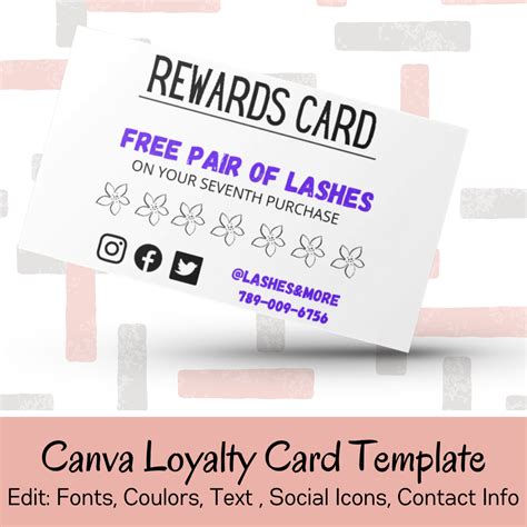 Business Loyalty Card Template Cv Template Printable Rewards Etsy In