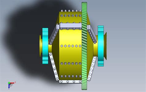 半自磨机（半自磨机）solidworks 2013模型图纸免费下载 懒石网