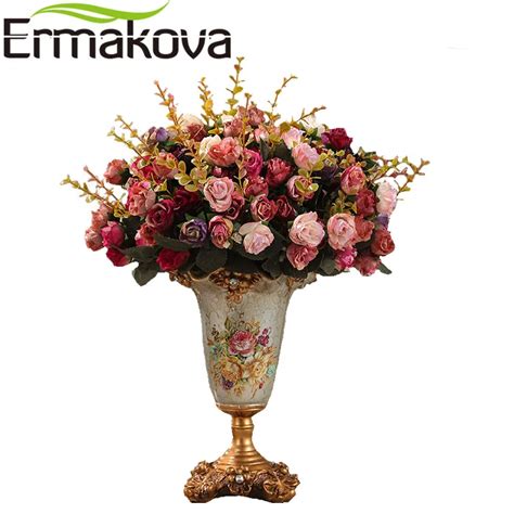 ERMAKOVA European Style Resin Artificial Flower Vase Modern Dried Table ...