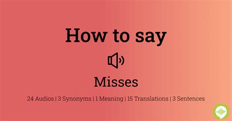 How to pronounce misses | HowToPronounce.com