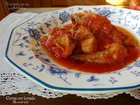 Conejo Con Tomate Crock Pot Cocinando Para Mis Cachorritos