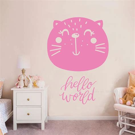 Kot Kresk Wkowy Naklejki Cienne Hello World Cytaty Naklejki