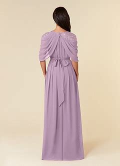 Wisteria Azazie Olena A Line Sequins Chiffon Floor Length Dress Azazie